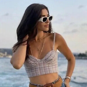 Zara Plaid Corset Crop Top